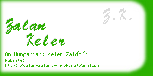 zalan keler business card